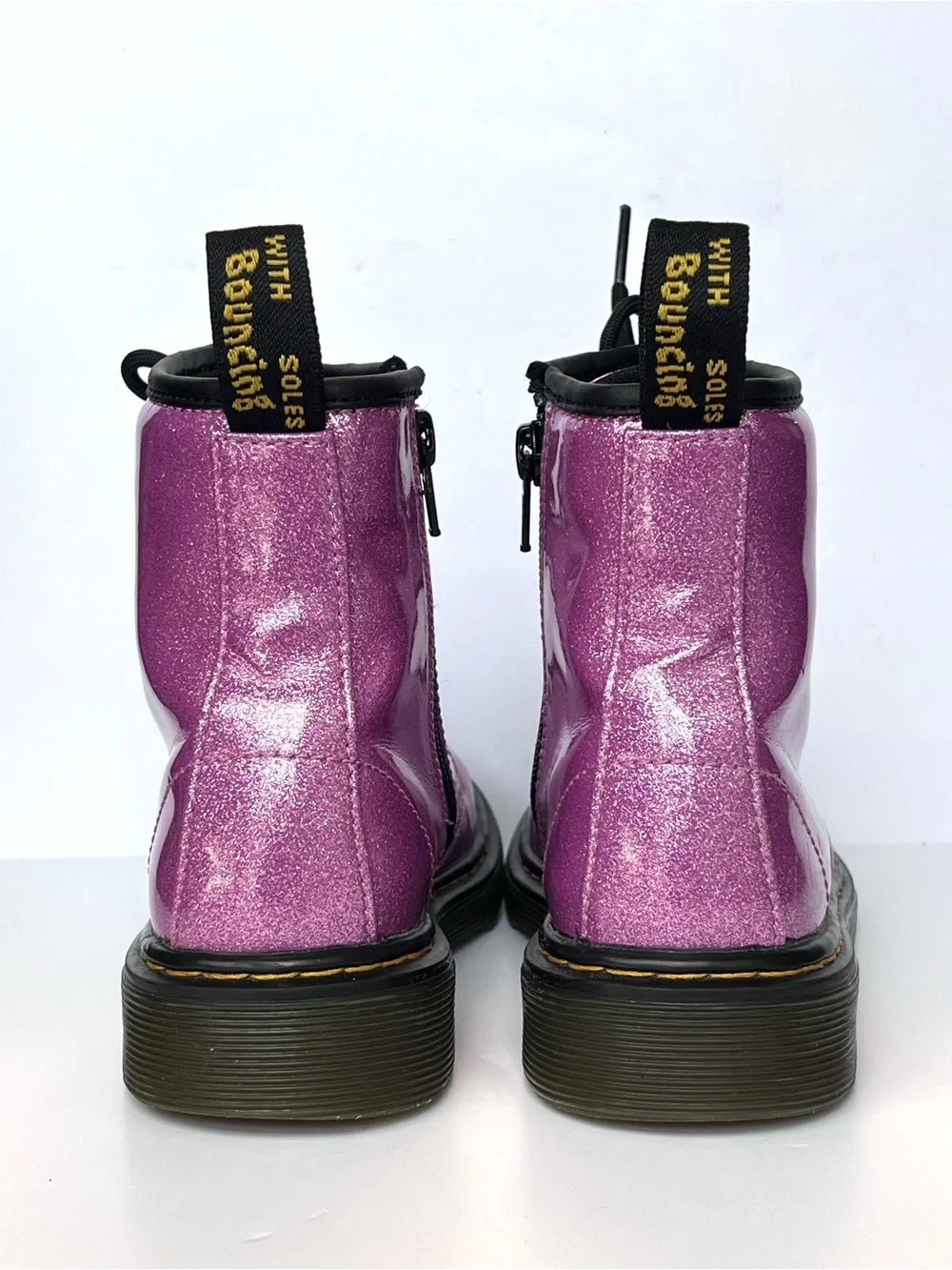 Dr. Martens Kids 1460 Glitter J Pink Purple Sparkle Boots Size US 2 EU 33
